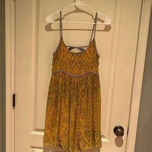 Free people yellow and blue sundress XS
